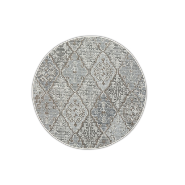 Okrągły dywan zewnętrzny - Brighton Grey - szary