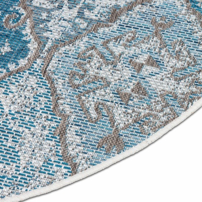 Okrągły dywan zewnętrzny - Brighton Blue - niebieski