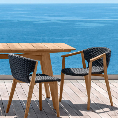 Stół ogrodowy z drewna tekowego Knit Ethimo