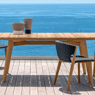 Stół ogrodowy z drewna tekowego Knit Ethimo